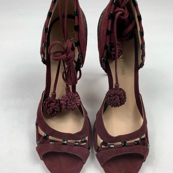 Paola Fabris Daido Heel Purple Pom Pom Wrap Ankle - Picture 5 of 13